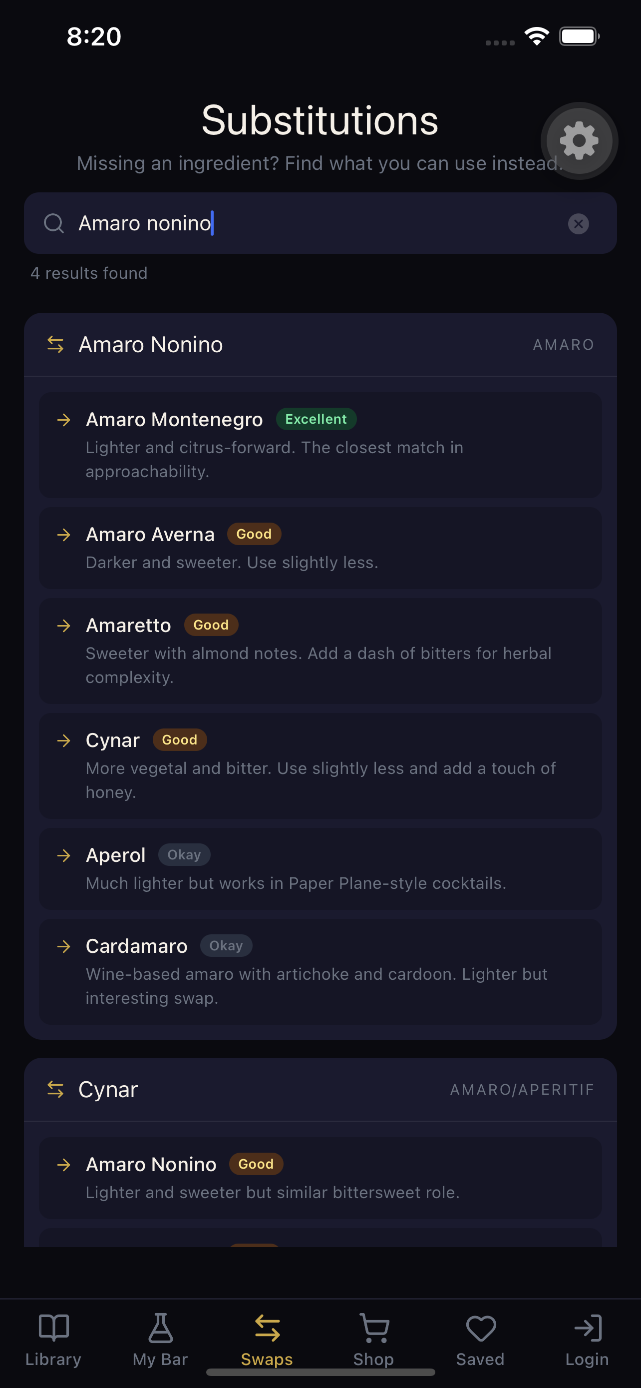 Spirit Library — Smart substitutions